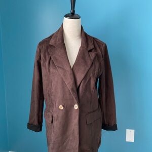 Stoosh Brown Suede Blazer Jacket